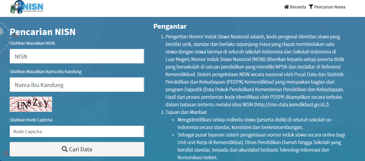 Cara Cek Nisn Dan Mencari Nisn Secara Online Terbaru 2021