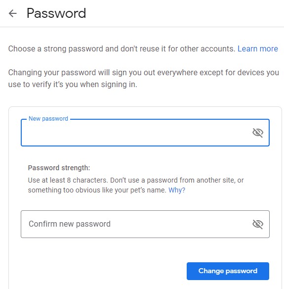 cara mengganti password gmail